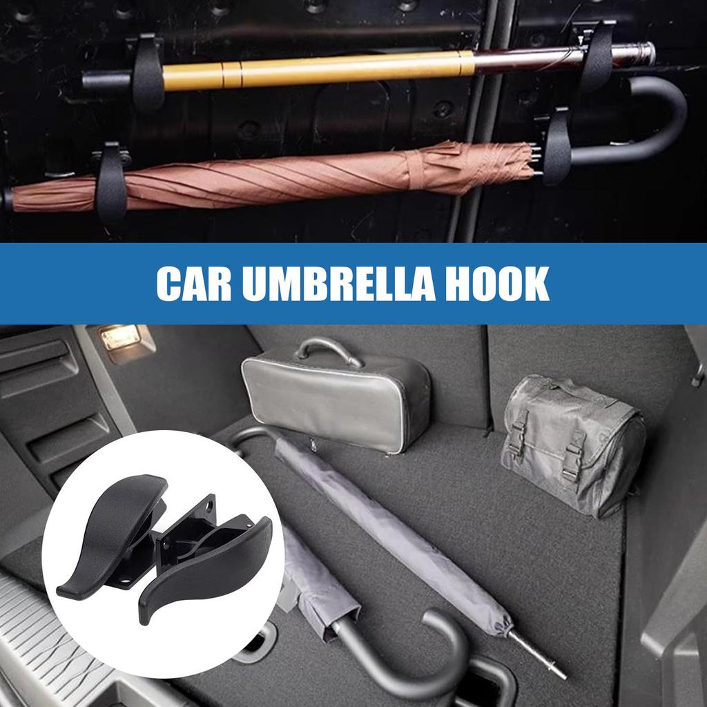2pcs Car Umbrella Hooks - Trunk Hangers,Universal for Sedans with No-Drill Installation,Multi-Functional Seat Back Storage Racks