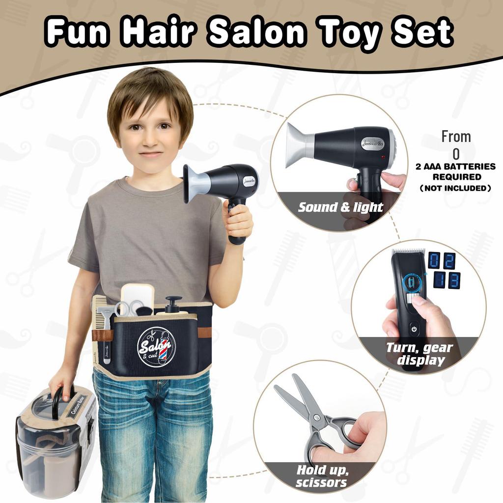 Barber Play Set: Hairdressing and Science Education for Kids - Multifunctional Stylist Simulation Toys