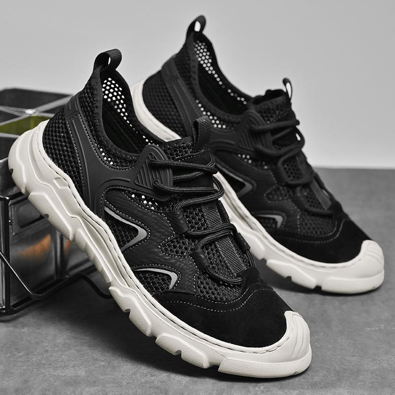 Fashion New Male Walking Flats Outdoor Travel Running Casual Shoes Summer Men's Mesh Sports Shoes Fashion Breathable Anti Slip Footwear