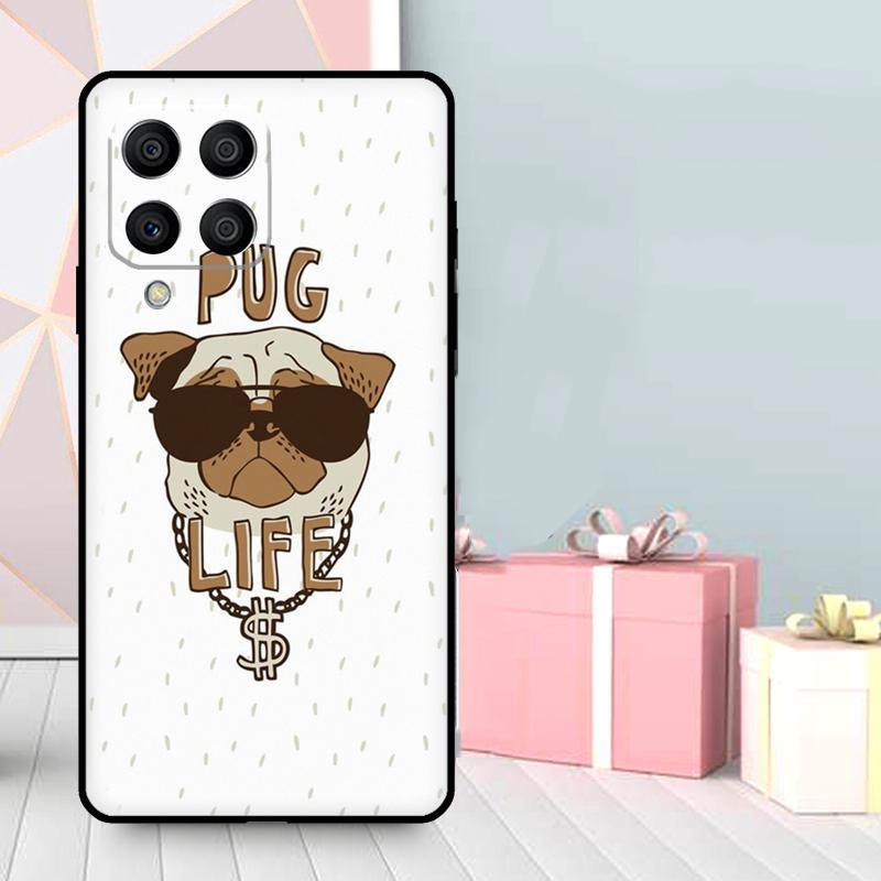 Funny Cartoon Pug Case For Samsung Galaxy M06 M11 M31 M14 M34 M54 M12 M32 M52 M15 M13 M16 M36 M56 M53 M35 M55