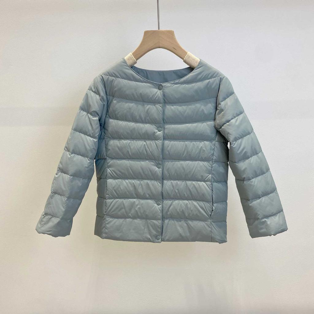 Winter white duck down children's down jacket liner round neck long sleeve boys and girls with light inner wear school uniform artifact