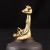 5cm Vintage Messing Zittende Zen Kikkersbeeldje Sculptuur Rookwarenhouder Bureauornament Antiek Messing Meditatietuin Decoratie