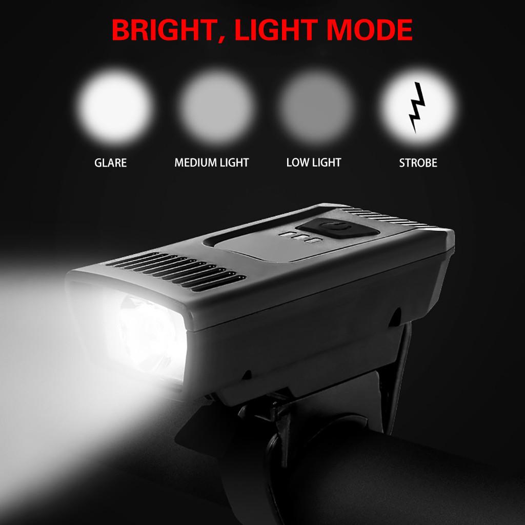 Rechargeable Bike Headlight Front Light USB Charging Bicycle Safety Lamp with Multiple Modes Durable Design for Night Riding