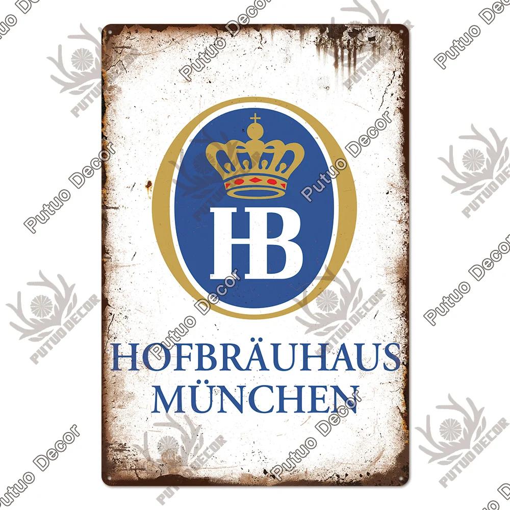 Putuo Decor Germania Beer Brand Metal Sign Plaque Metal Vintage Tin Sign pentru Bar Pub Man Cave Kitchen Club Bar Wall Decor Home