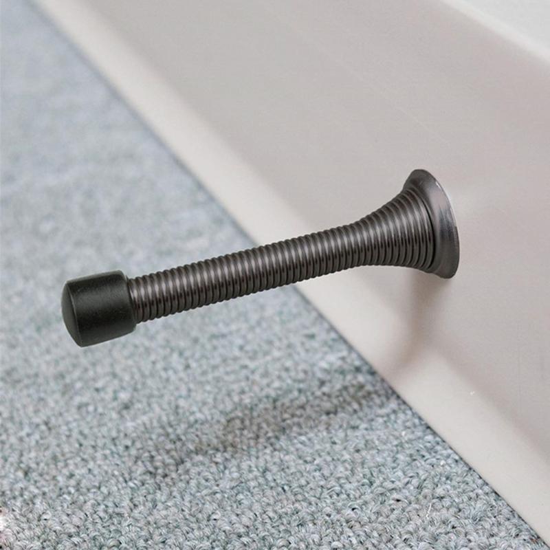 10Pcs Heavy Duty Spring Door Stoppers with Rubber Bumper AntiCollision Wall Protector for Kitchen, Bedroom, Office