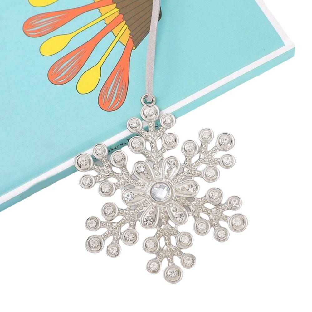 Metal Christmas Snowflake Pendant Super Shiny Hanging Christmas Tree Pendant Rhinestone Xmas Decorative Snowflake For Home