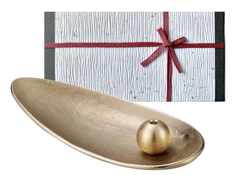 

[Nousaku Washi Paper Wrapping] Incense Set - Bamboo - Brass