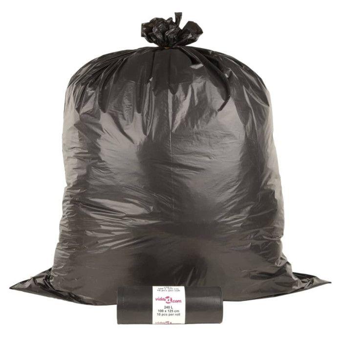Sacs poubelles 150 pcs noir 240 L