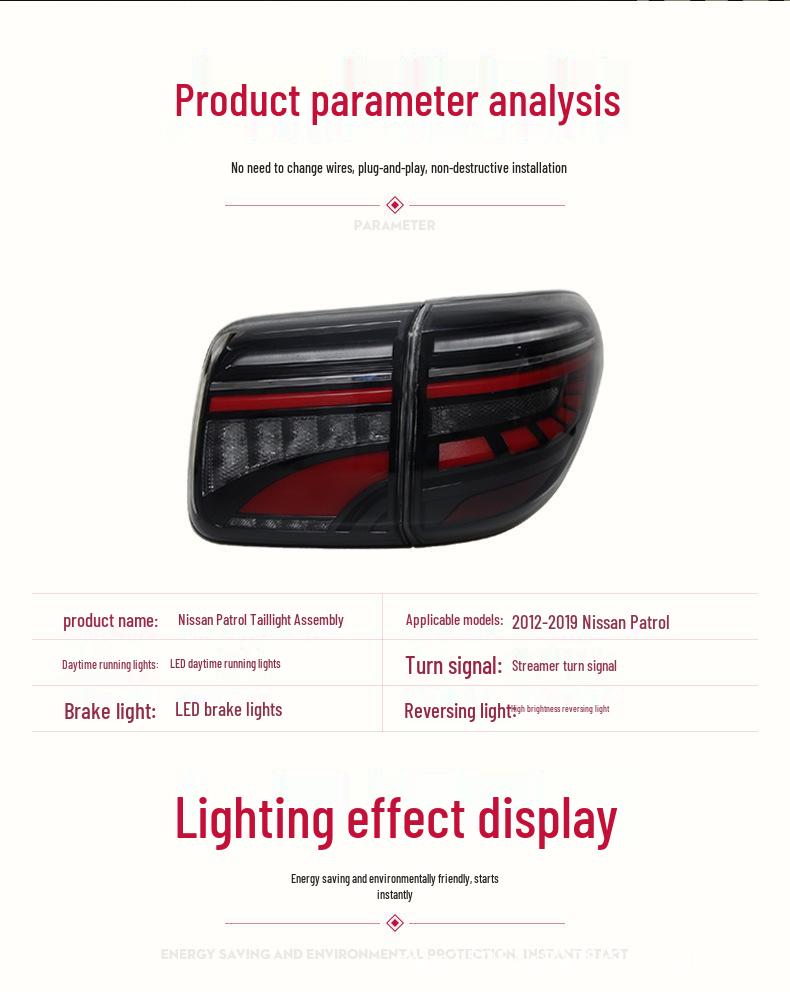 12-19 Patrol Y62 LED Taillight Assembly with Sequential Turn Signal