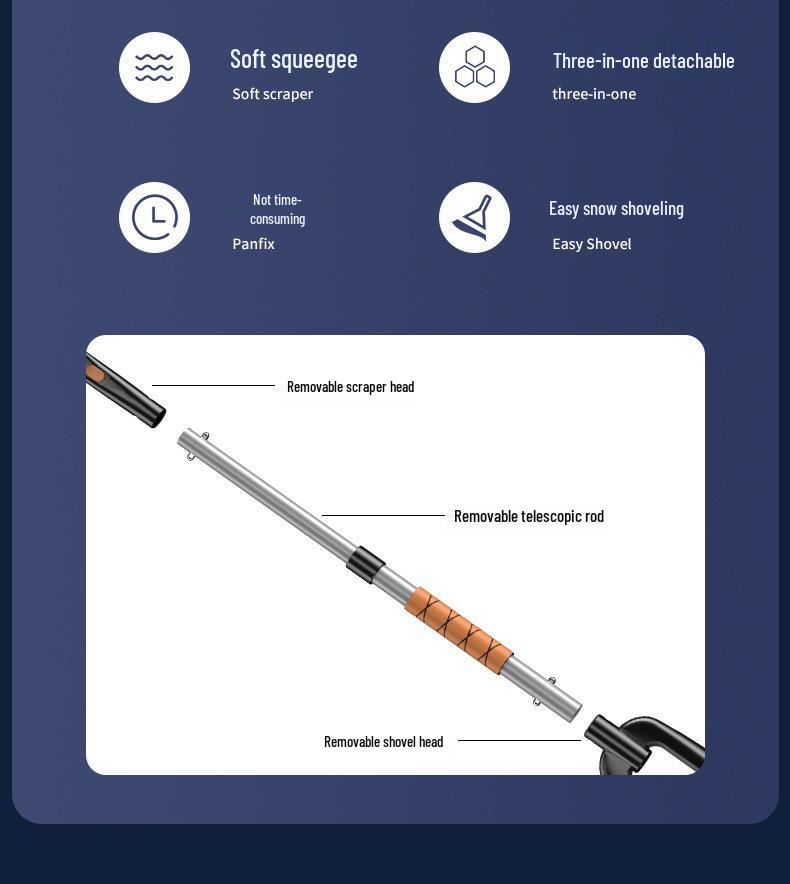 Dwufunkcyjna aluminiowa łopata śnieżna EVA do samochodu: Skutecznie usuwaj uparty lód i szron