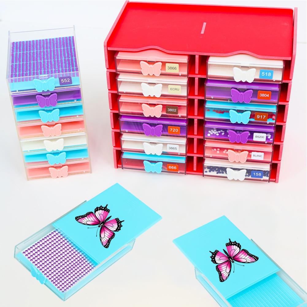 4Pcs Diamond Painting Tray Diamond Painting Beads Sorting Tray with Sppon & Brush Rhinestone Organizer Plate for Kids Adults