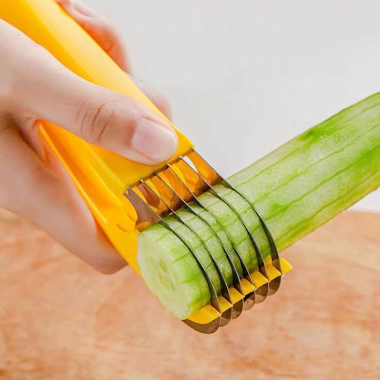 LsCook Kitchen Tool Banana Slicer Cutter Chopper for Fruit Salad(Yellow) жёлтый