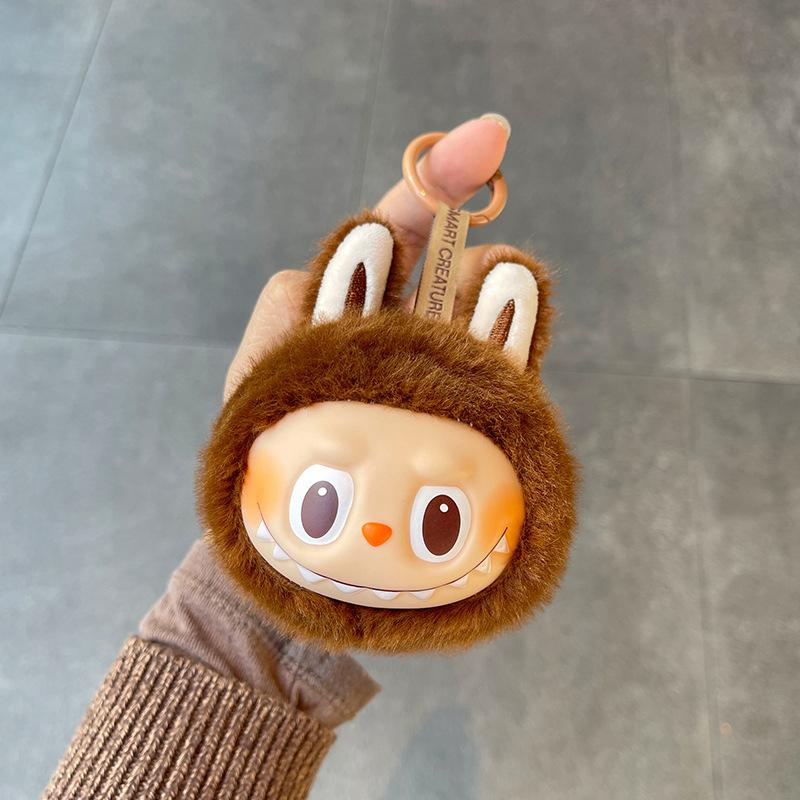 Kreslený plyšový přívěsek na klíče Labubu Kawaii vycpaná panenka hračky přívěsek na batoh ozdobné doplňky kroužek na klíče od auta dárky k narozeninám
