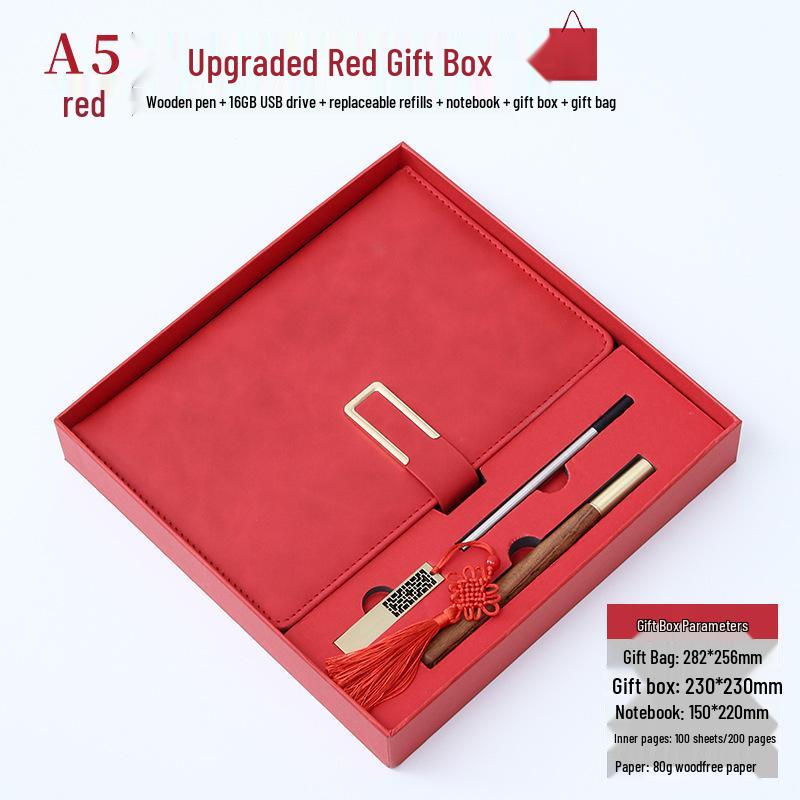 Custom Logo A5 Business Diary Gift Set: Employee Souvenir Notebook in Gift Box