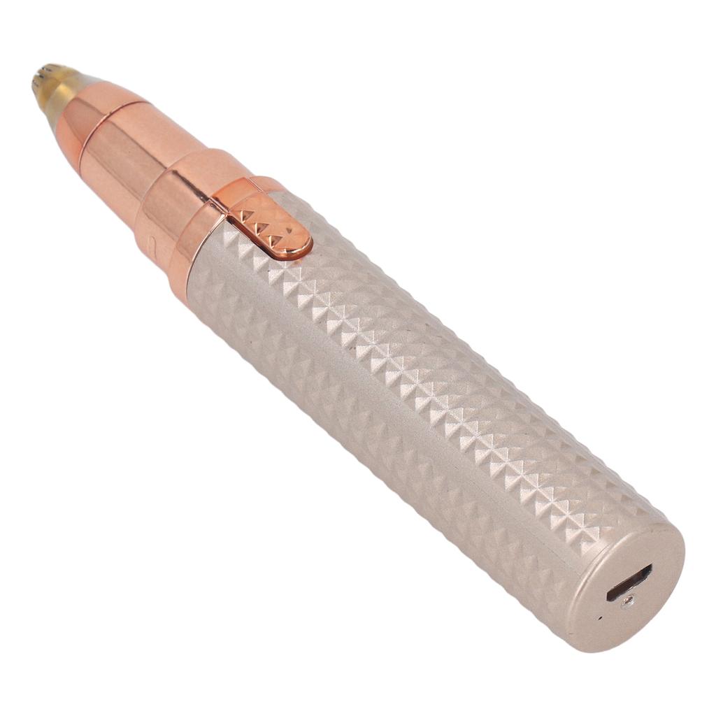 3 In 1 Women Electric Eyebrow Trimmer Incisive Cutter USB Rechargeable Facial Hair Remover with 2 Replace Heads Gold