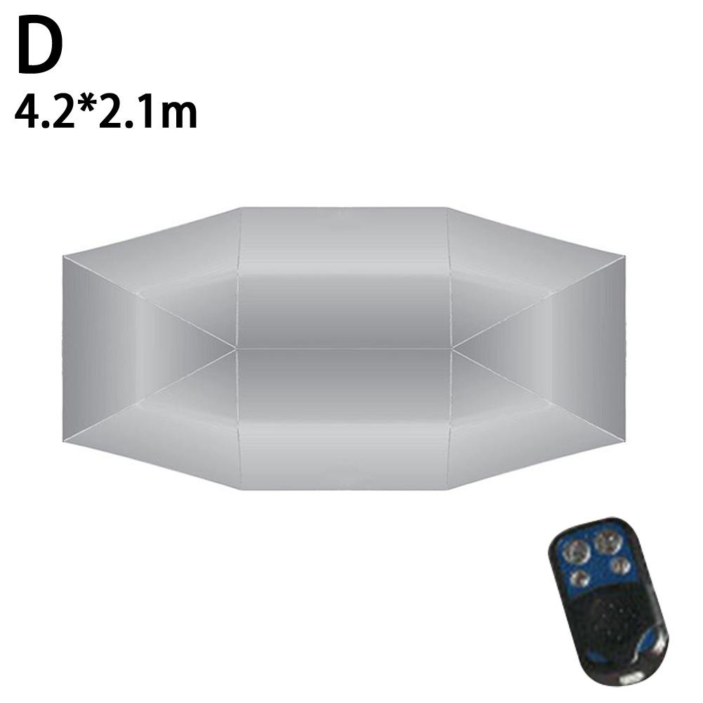4.2x2.1m Car Summer Sunshade Umbrella Fully Automatic Folding Roof Summer Sunscreen Shed Remote Control Portable Canopy Cover