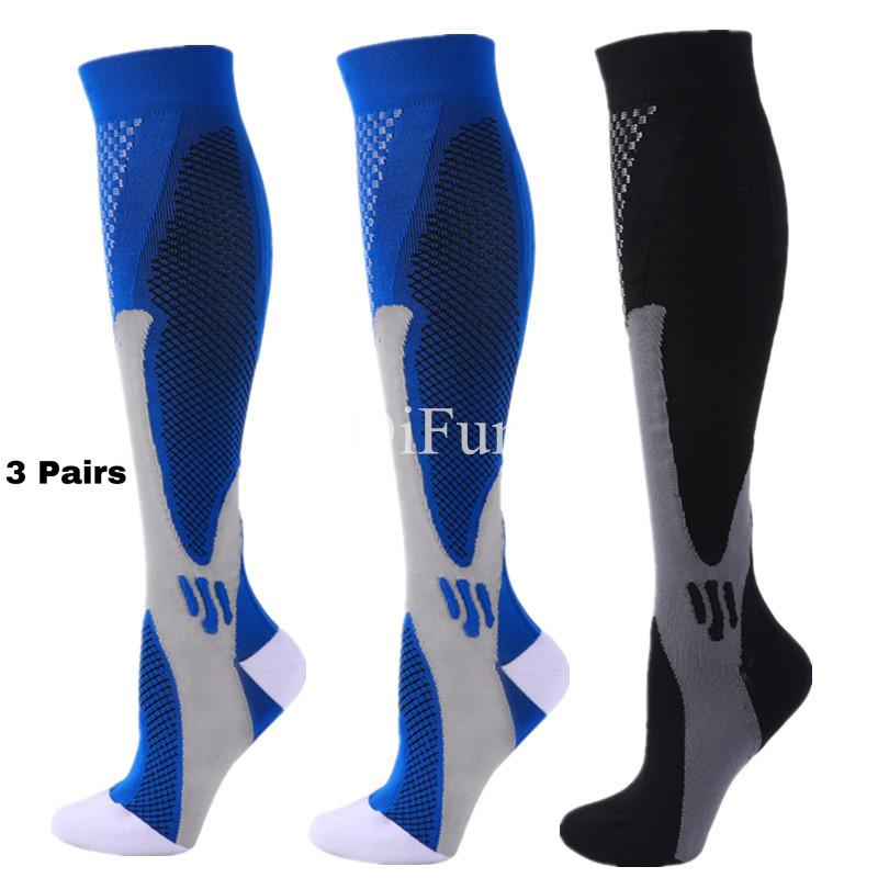 2/3/4 Pairs Running Men Compression Socks Fit Varicose Veins Football Soccer Stockings 30 Mmhg Atheletic Men Women Sports Socks