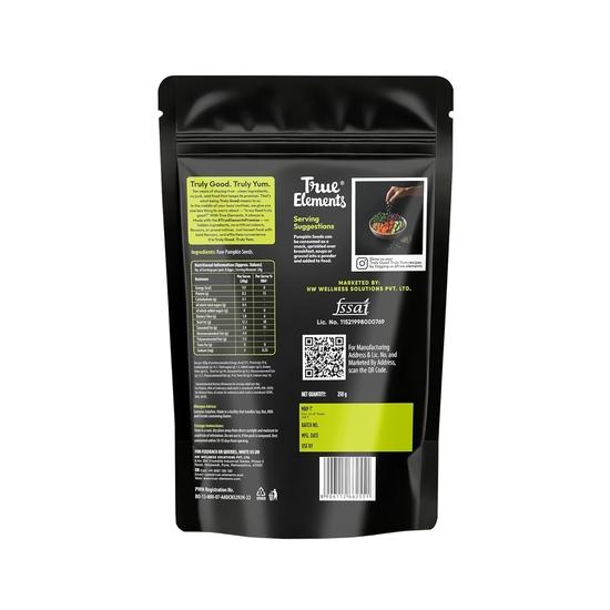 True Elements Pumpkin Seeds 250g - Raw Pumpkin Seeds for Eating | Immunity Booster and Protein Rich Seeds | Healthy Diet Snacks | Weight Management