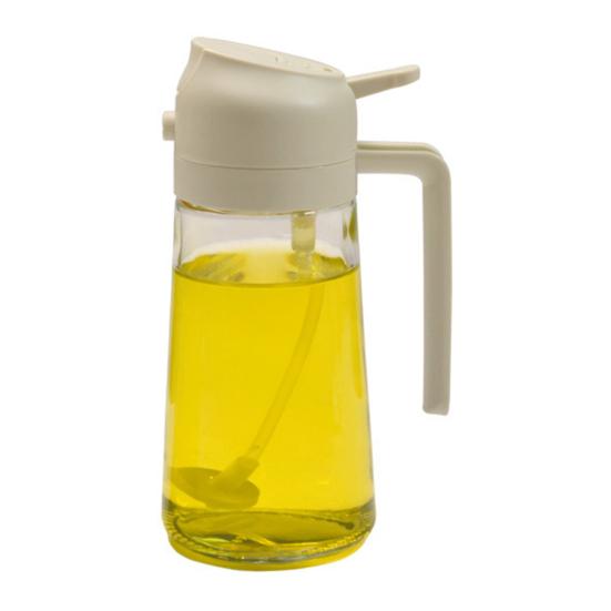 Oil Pot 2-in-1 Design Food Grade PP Lead-Free Glass Transparent Visual Design Cooking Sprayer