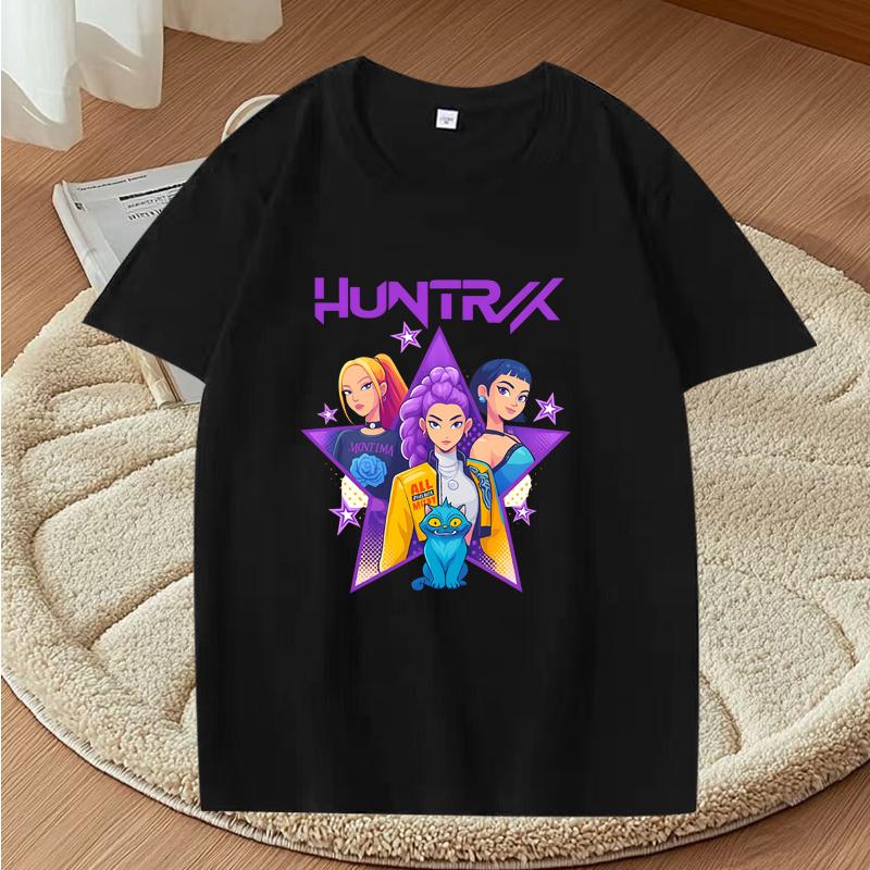 

Kpop Demon Hunters Girls Graphic T Shirts Women Oversized Cotton Fashion Anime Short Sleeve Summer Print Unisex Tops S
