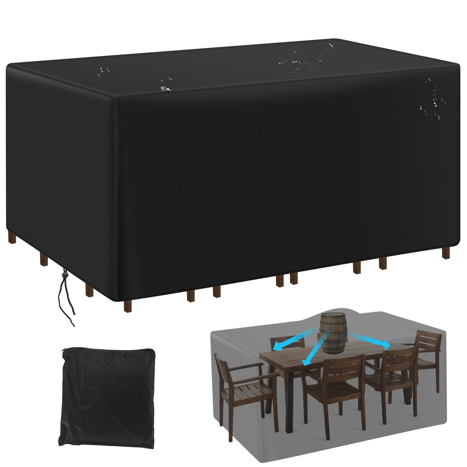 

Прямоугольный Чехол для Патио Сверхпрочный - Прочный Брезент Водонепроницаемый Уличный Обеденный Стол и Стулья Универсальный Мебельный Чехол 137x137x71cm чёрный