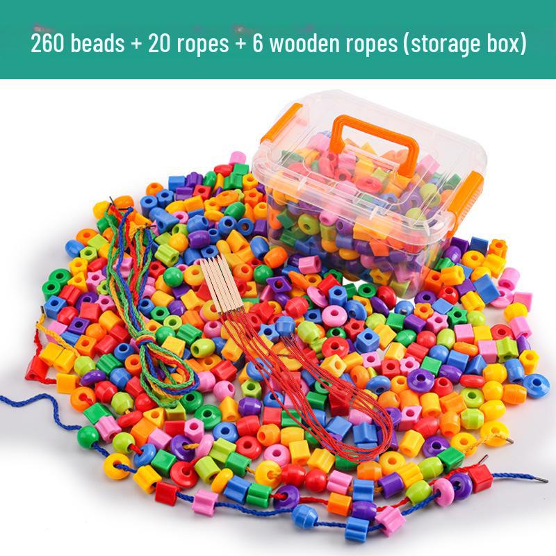 Blocuri de construcție cu mărgele mari: Brățară Geometrică Creativă Jucărie pentru Băieți și Fete