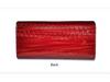 Women's Crocodile Pattern Genuine Leather Wallet: Patent Design, Multi-Card Slots, Large Capacity Coin Purse with Snap Button.