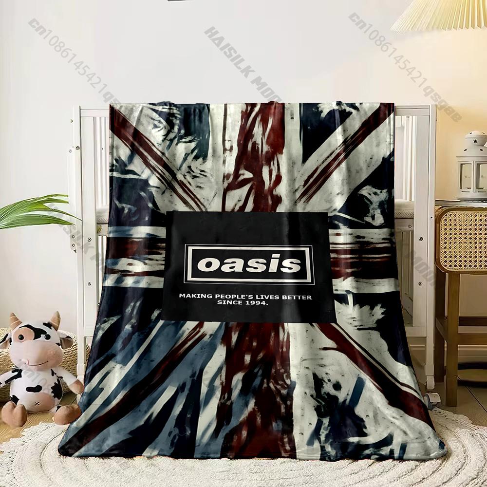 6 Sizes Classic Band Theme 0asis Pattern Printed Blanket,Throw for Bed, Couch & Travel- Ultra Soft & Cozy Gift for Friend Family