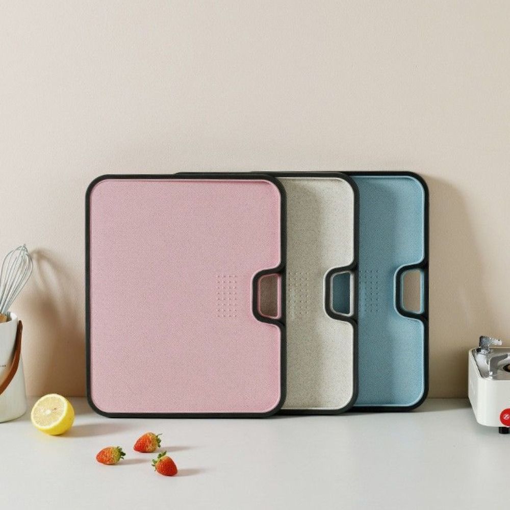 Anti-overflow Border Fruit Chopping Board Hanging Chopping Block Wheat Straw Cutting Board  Home