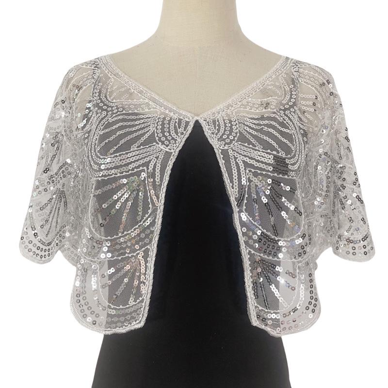 Women's Sequin Beaded Lace Short Summer Shawl Cardigan