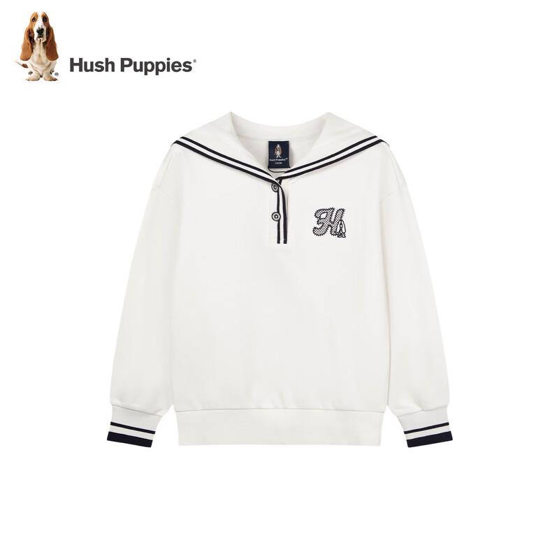 Девочковый пуловер-толстовка Hush Puppies со сладким воротником-матроской 150 грязно-белый