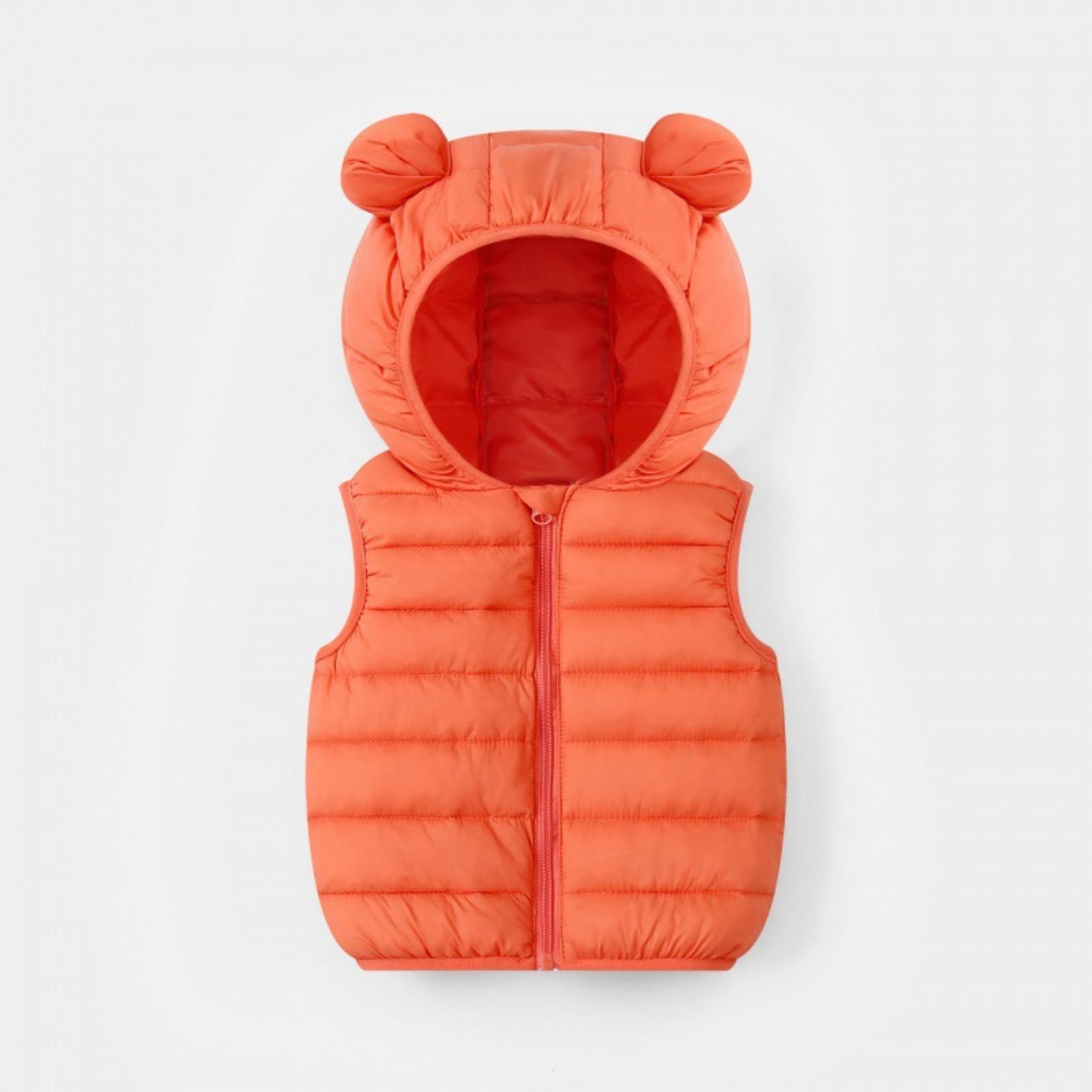 

Children s Casual Solid Color Thickened Vests For Boys And Girls 90 шафрановый