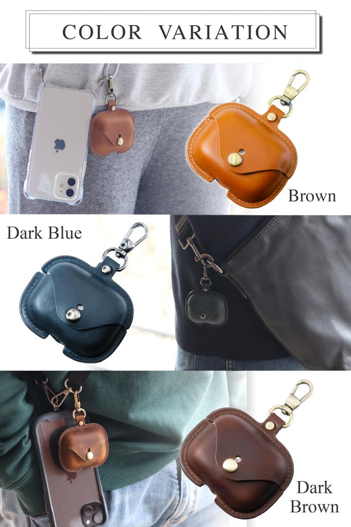 Husă Piele Pop Frog Airpods Pro 2 Husă Piele pentru Căști Pro Piele Piele Naturală Elegantă Husă Airpods Airpods cu Cârlig Încărcare Wireless