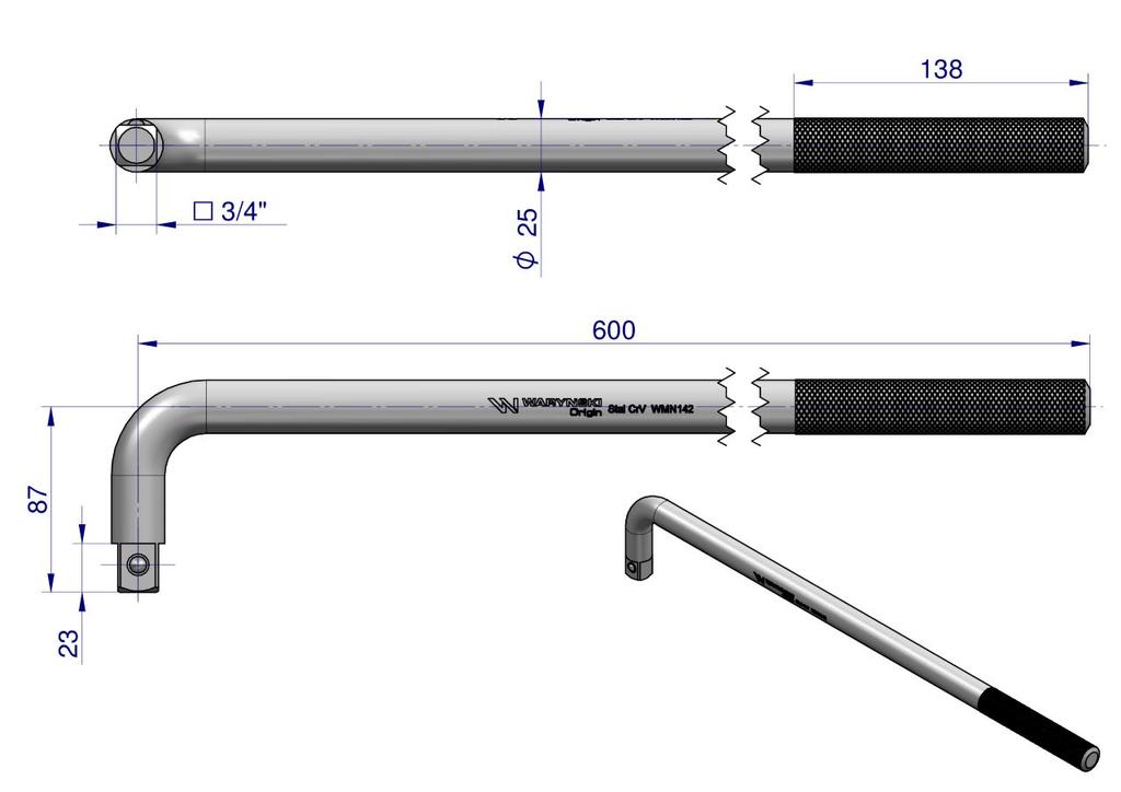 Uchwyt 3/4 Wzmocniony Typu L 600Mm Waryński
