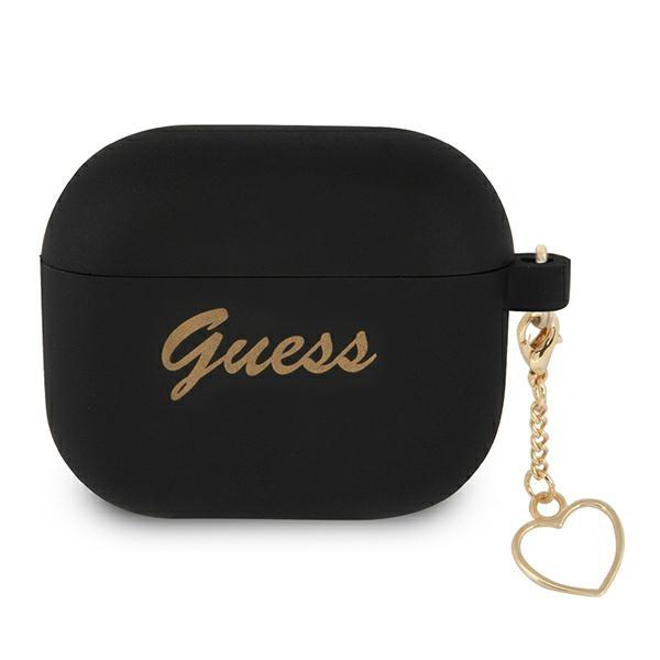 Guess GUA3LSCHSK AirPods 3 Cover Czarny/black Silicone Charm Heart Collection