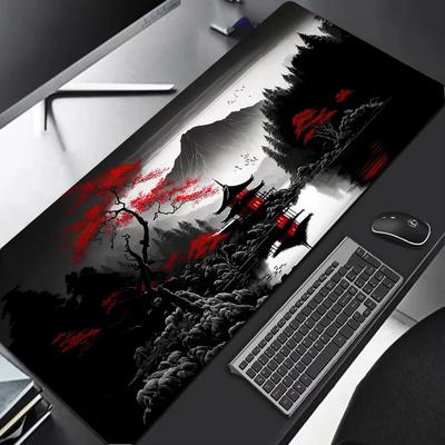 Tinte Landschaftsszene Mauspads Großes Gaming-Mauspad Langlebiges Schreibtischpad Büro Teppich für Computermaus Rutschfeste Gummimatte