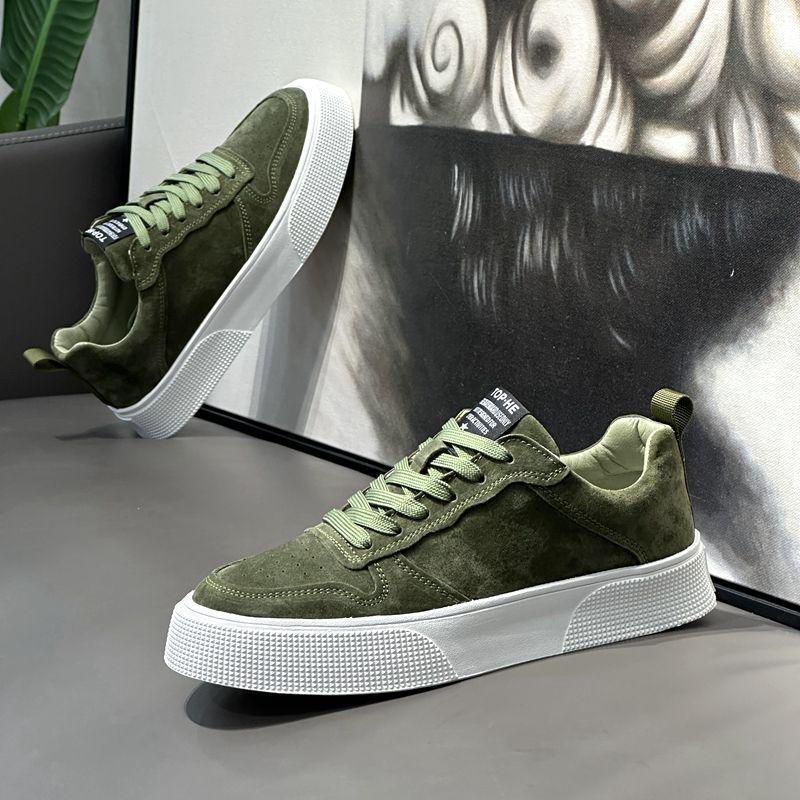 Men's Breathable Canvas Shoes, Soft Sole, Comfortable, Fashionable, Plus Size, Spring/Autumn, Available in Coffee, Green, and Black