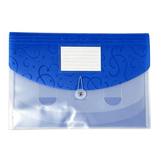 Expandable File Folder Document with Label Slot, Layered Design Waterproof PP Student Holder Envelope, Secure Rope Closure Organizer for Office