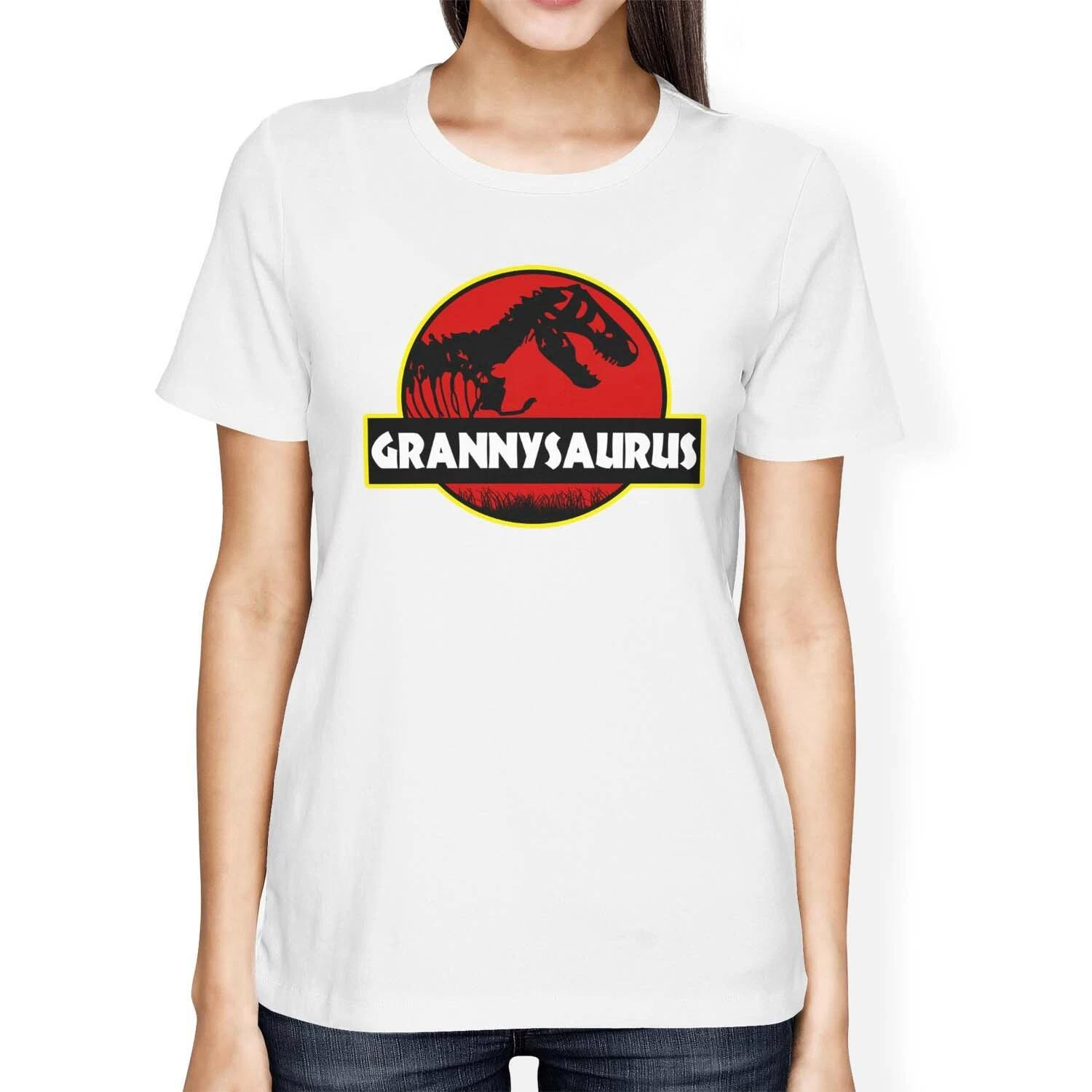 1Tee Womens Loose Fit Grannysaurus Dinosaur T-Shirt L