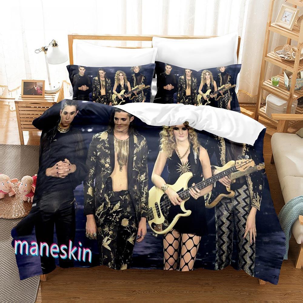 3D Printed Music Band M-Maneskin Bedding Set Boys Girls Twin Queen King Size Duvet Cover Pillowcase Bed Boys Adult Home Textile