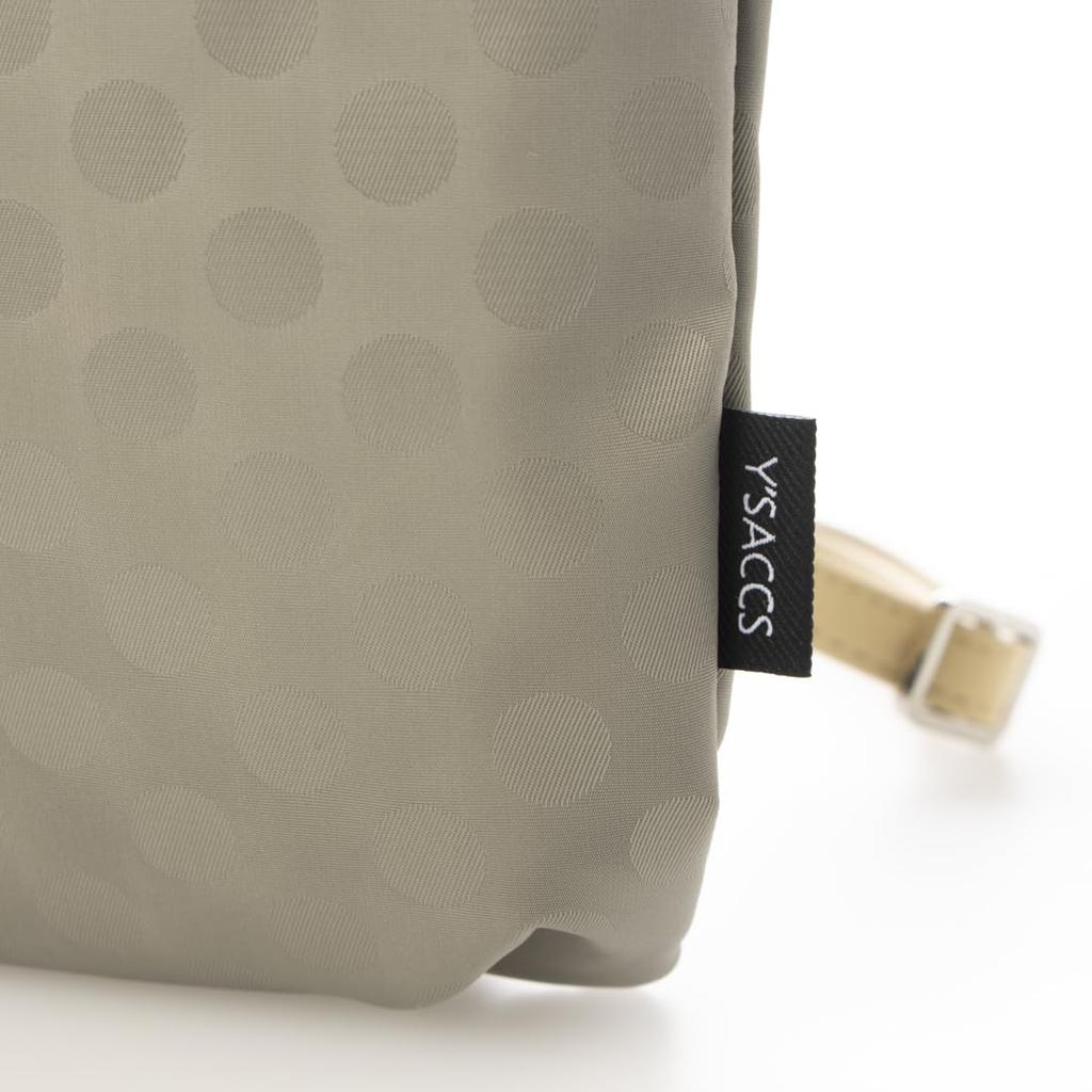 Shoulder Bag Polka Dots Tuck Round Shoulder Greige [Isaac] (26)