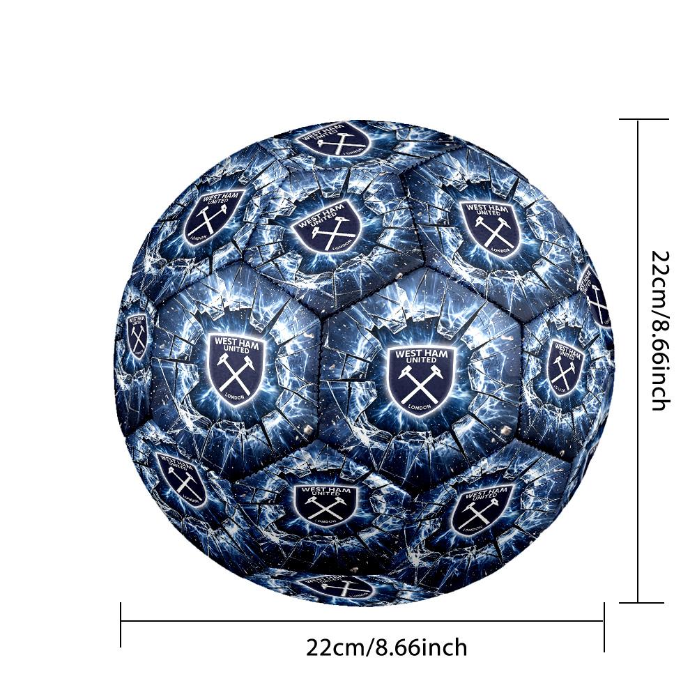 West Ham United FootballPrinted Size 5 Soccer Bootball, Anti Slip Adult Match Football Souvenir for Football Fans