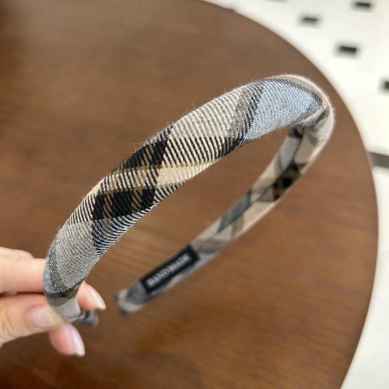 1,5 cm Damen Mädchen Vintage Karomuster Haarband Schwammgepolstert Britischer Stil Haarreif Weiblich Lässige Haaraccessoires Gitter Kopfschmuck