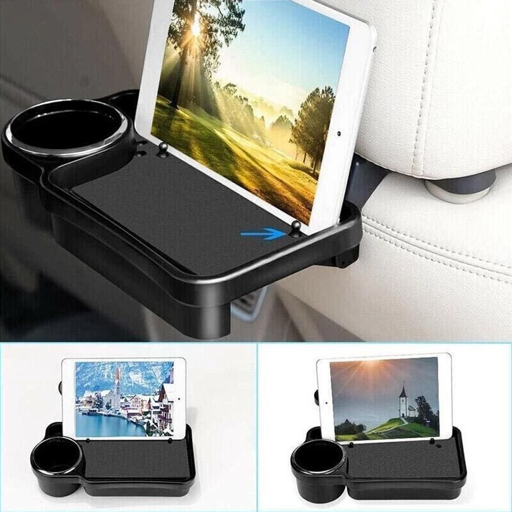 Car Rear Seat Cup Holder Foldable Back Seat Organizer Tray Car Plate Storage Rack Universal Auto Interior Accessories For Travel Daily Use