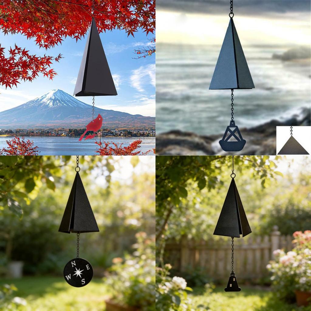 Windglocken Gartendekoration Mit Kreativem Dreieckigen Design Für Außenhofdekoration
