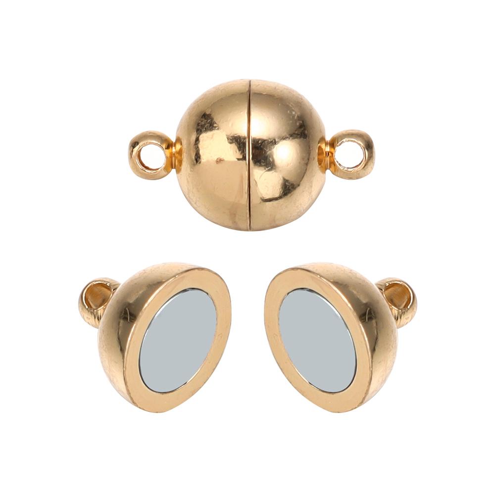 5Sets 6 8 10 12 14mm Copper Magnetic Clasps Ball Shape Strong Clasps For Necklace Connection DIY Leather Bracelet Jewelry Making