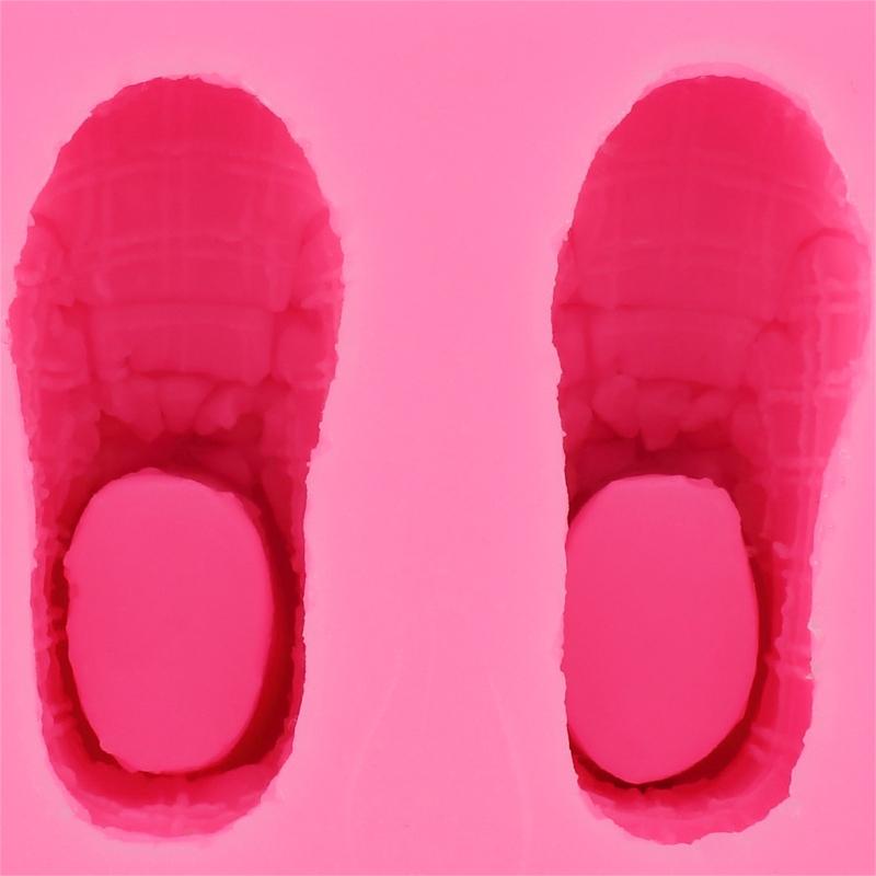 Fondant Moulds Cake Gadget Cute Baby Shoe Shape Silicone Cake Mold Fondant Chocolate 3D Mould Cake Decorating for Baking