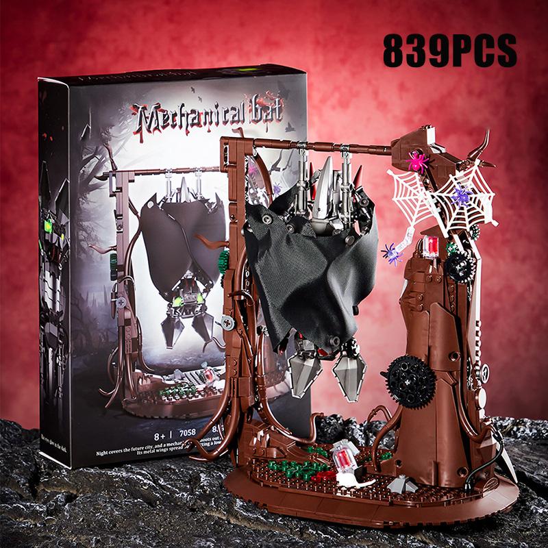 Creatief 839 Stuks Mechanisch Vleermuis Dier Model Bouwstenen Halloween Huisdecoratie Assembleren Stenen MOC Speelgoed Voor Kinderen Cadeau