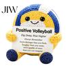 Hand Woven Doll with Encouraging Words Knitted Positive Sports Ball Plush, Emotional Support Motivational Card Encouragement Card, Cute Desktop Mascot