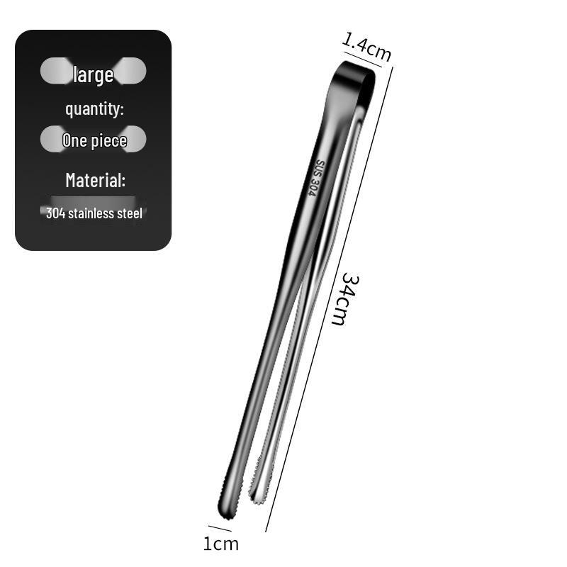 Stainless Steel 304 Kitchen Tongs for Serving Food - Ideal for Ice, Fruit, Bread, Frying, BBQ, and Grilling.
